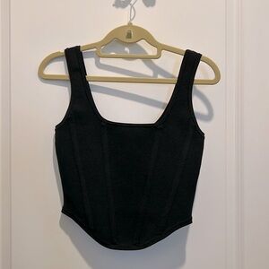 Express knit corset crop tank top